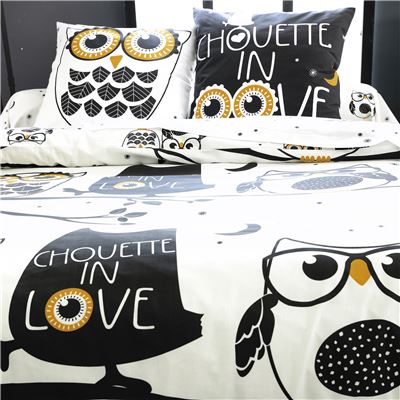 Linge de lit motif chouettes - BECQUET CRÉATION