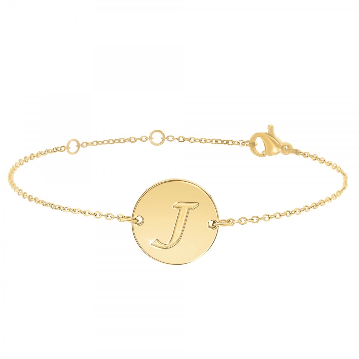 Bracelet lettre J en acier inoxydable par SC Bohème