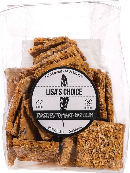 Lisa’s Choice Toastjes Tomaat-Basilicum Glutenvrij (175 gr)