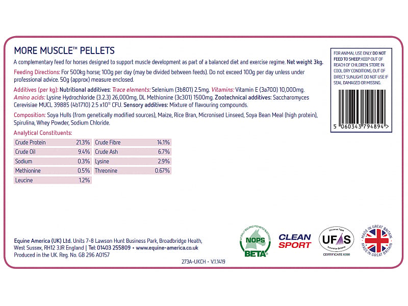 More Muscle Pellets Equine America 3 kg
