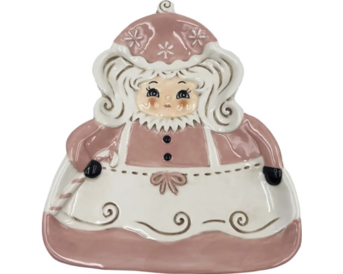 Lafiora keramisch meisjesbord, 18,5 x 16,1 x 2,4 cm, roze