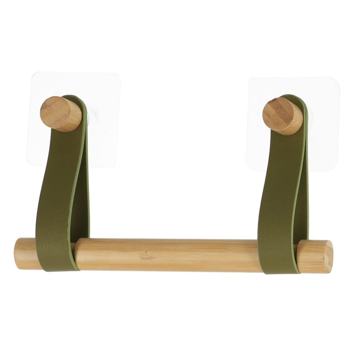 DEROULEUR PAPIER WC AVEC LANIERES KAKI BAMBOU