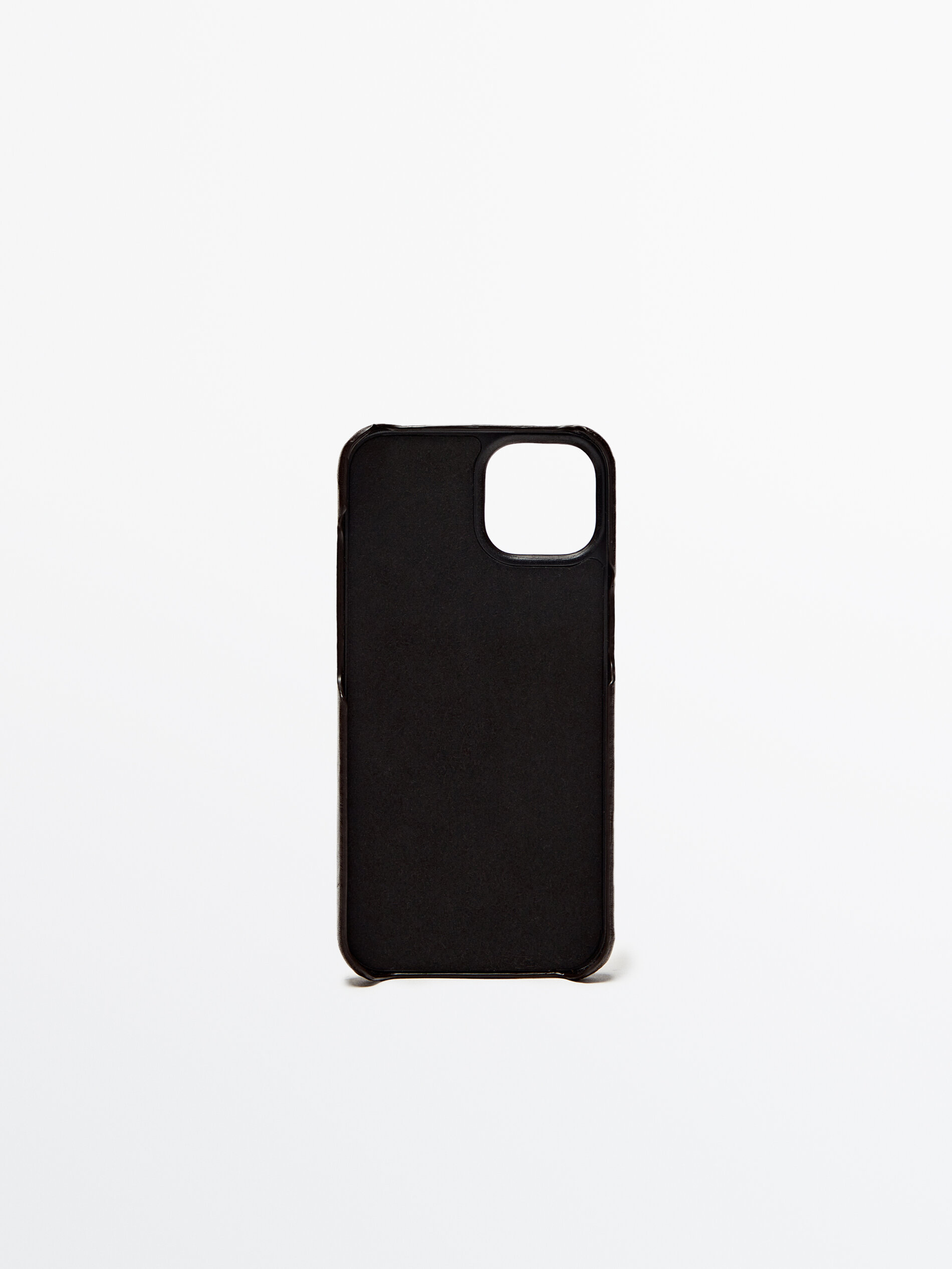 Capa de couro para iPhone 14 com porta-cartões - MARROM