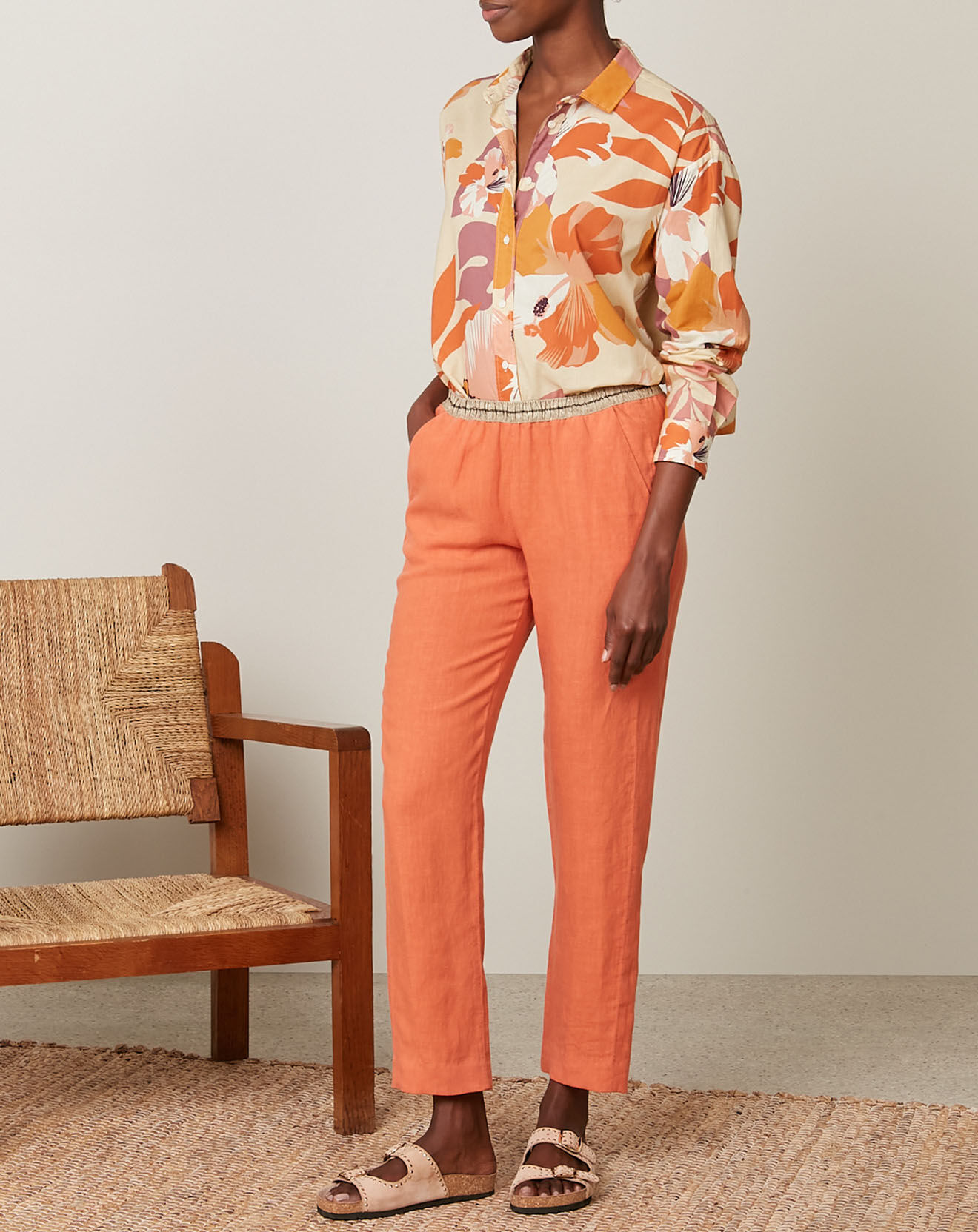 Hartford Pantalon 100% Lin Pirouette sunrise