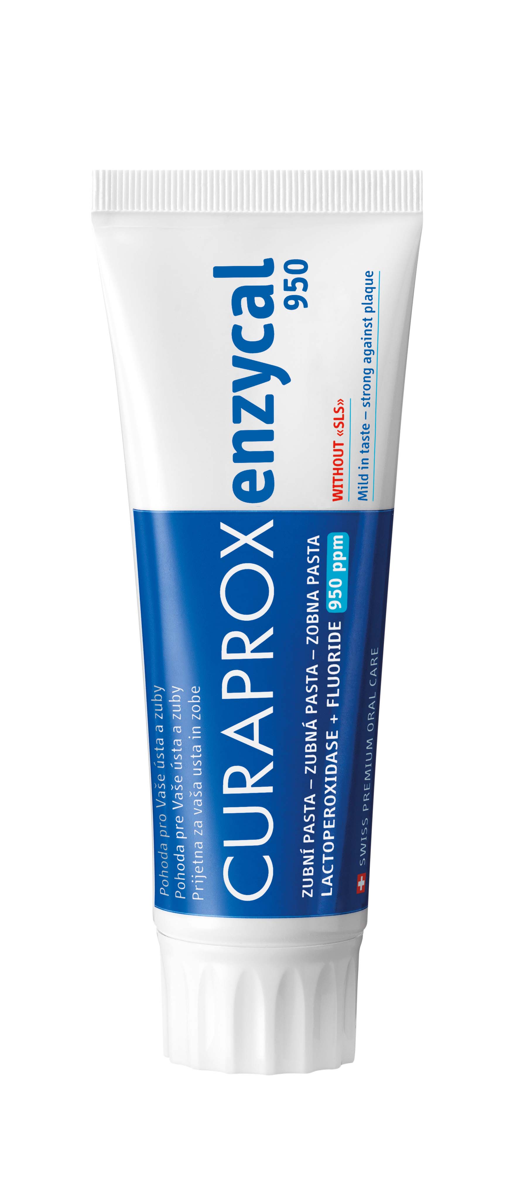 CURAPROX Enzycal 950 Zahnpasta<br>75 ml, Deutsch/Französisch/Englisch