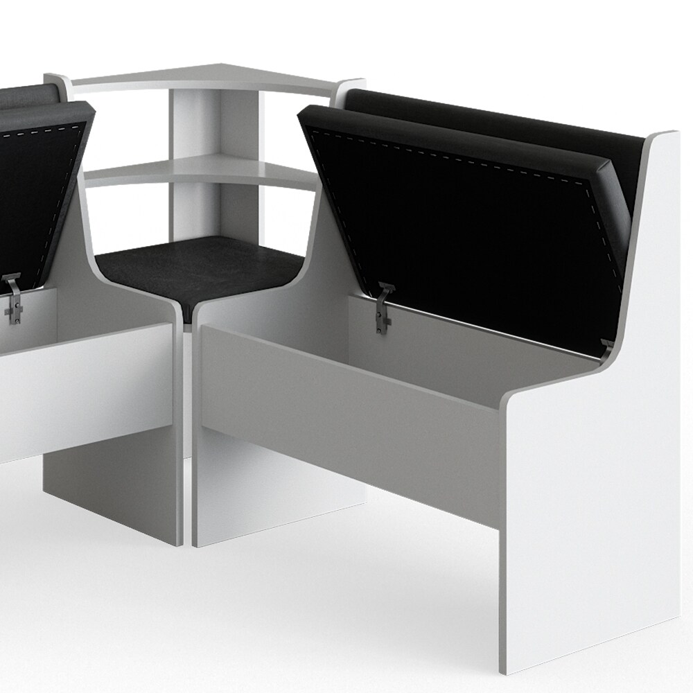 Vicco Eckbankgruppe Roman Weiß 120x120cm Küchenbank Eckbank Sitzgruppe Sitzbank