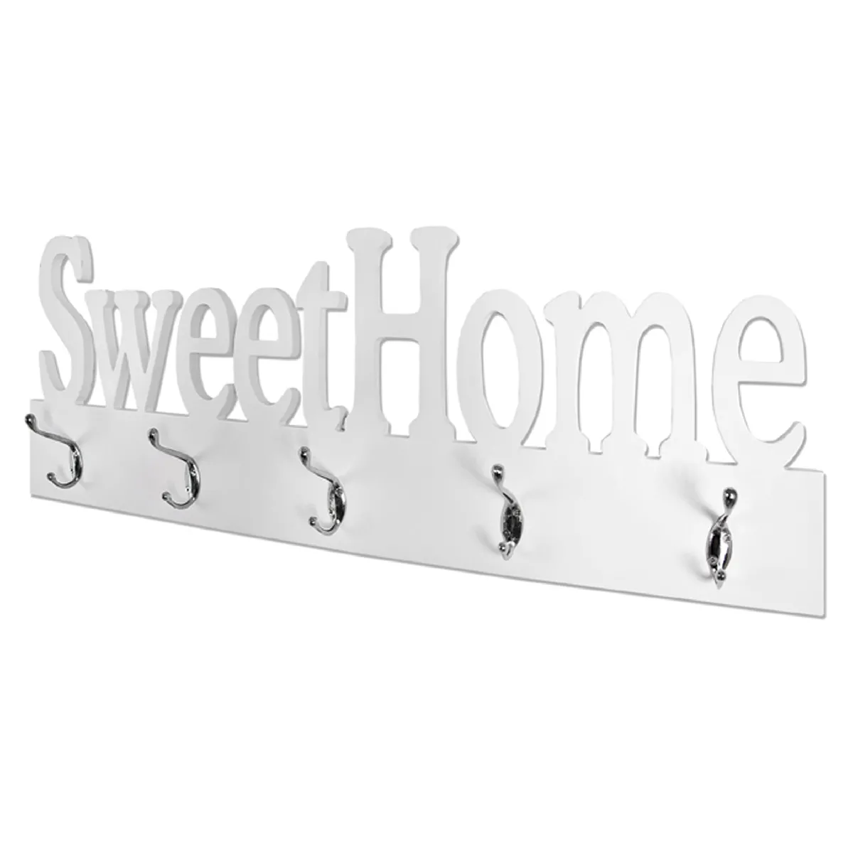 Pegane Garderobe Murale Blanc-Chromé