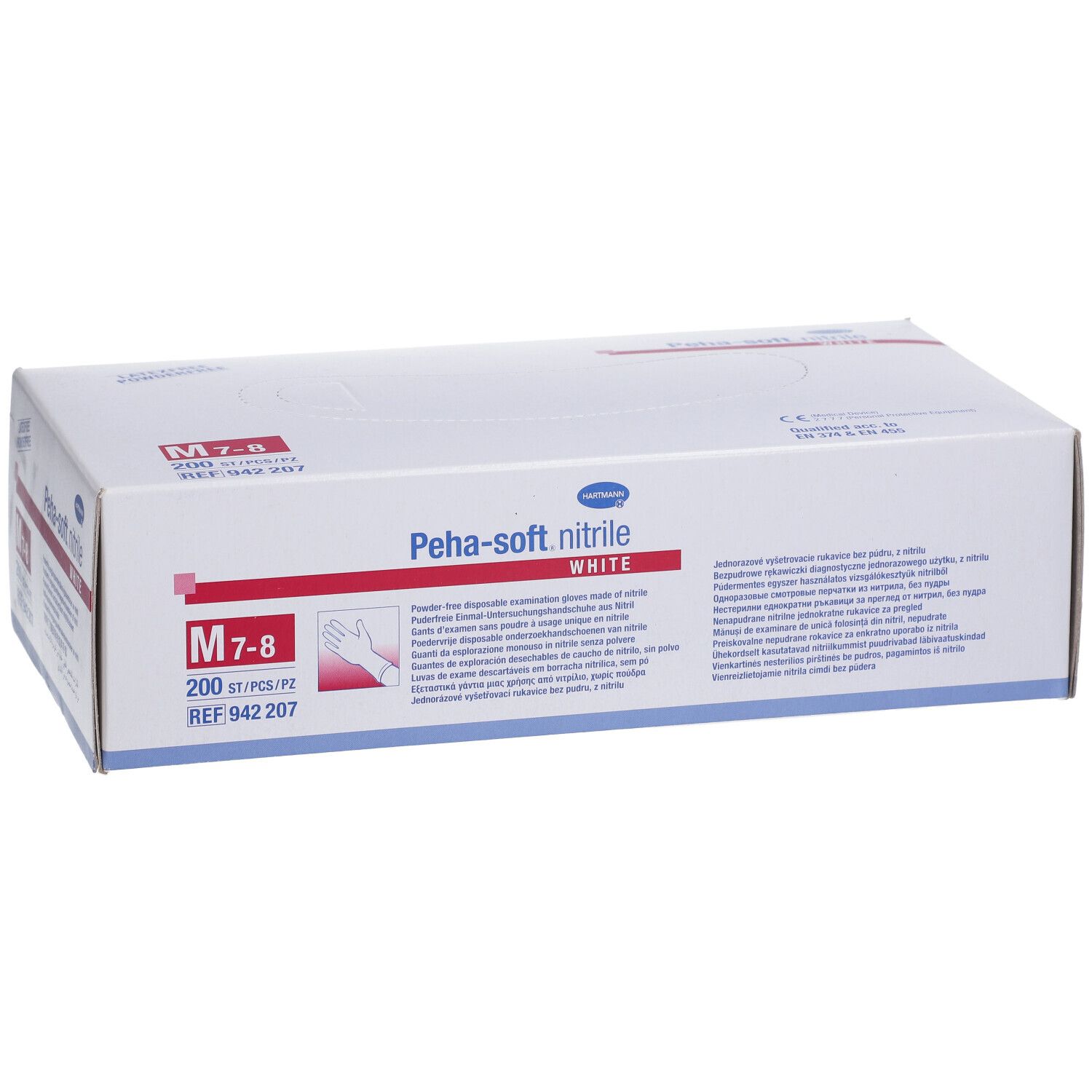 Peha-soft® nitrile white powderfree Einmalhandschuhe M