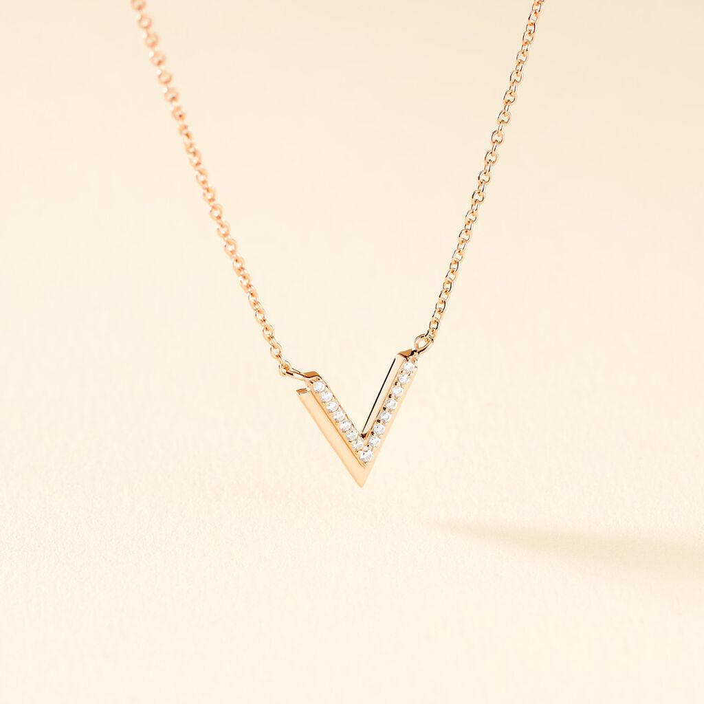 Collier Nollia Argent Rose Oxyde De Zirconium