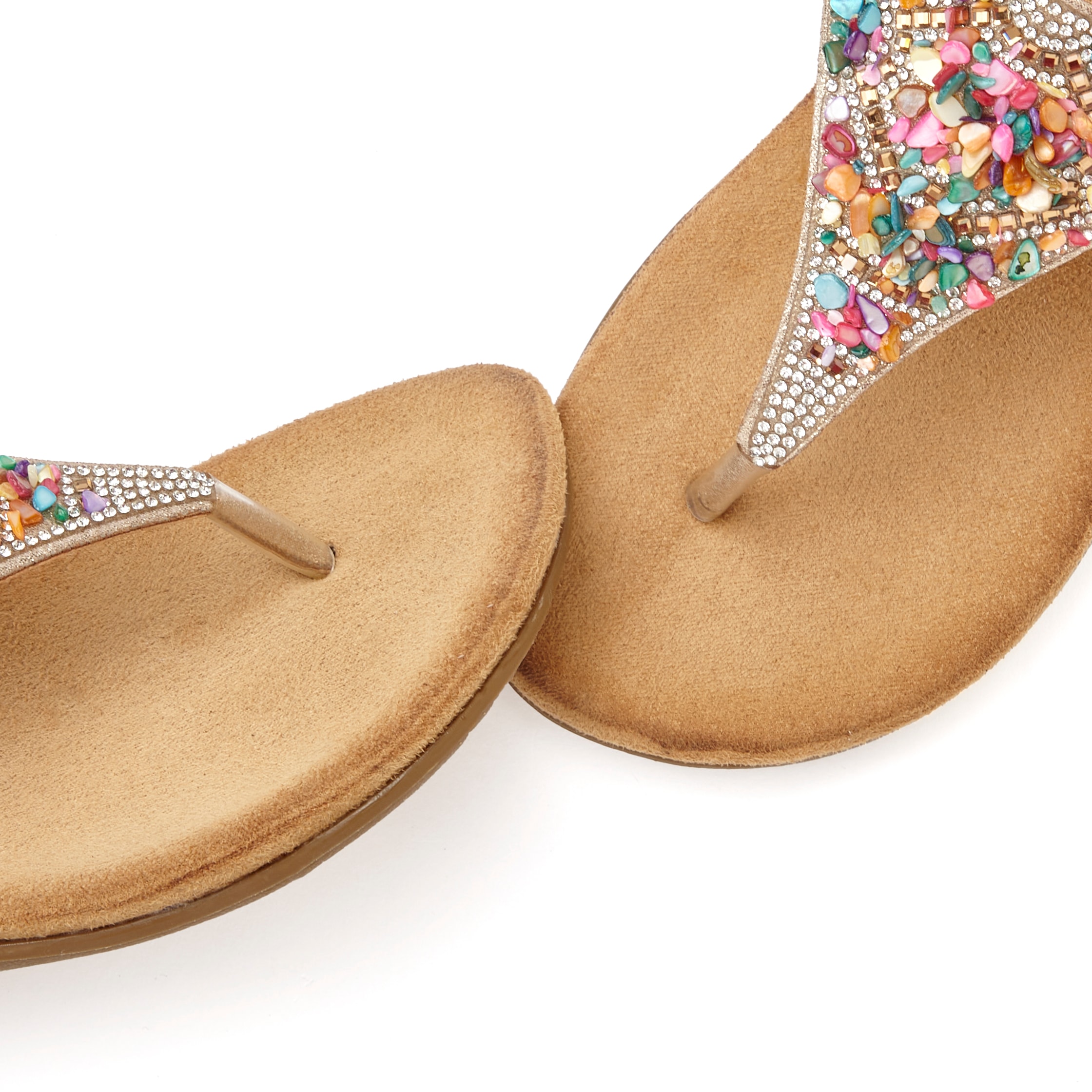 Vivance Sandale »Sommerschuh«  Zehentrenner Sandale mit Schmucksteinen VEGAN