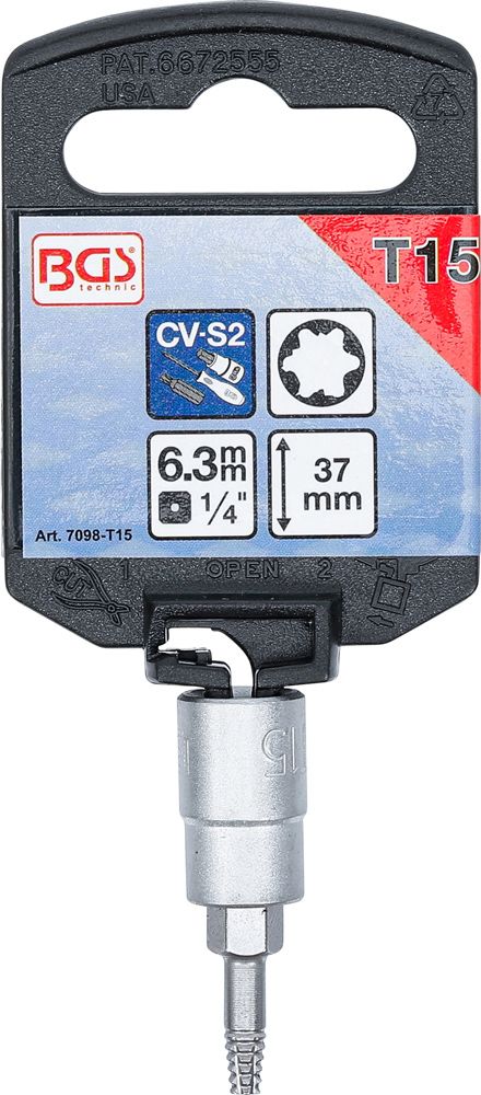 BGS technic Schraubenausdreher-Bit-Einsatz-Satz für Torx 1/4