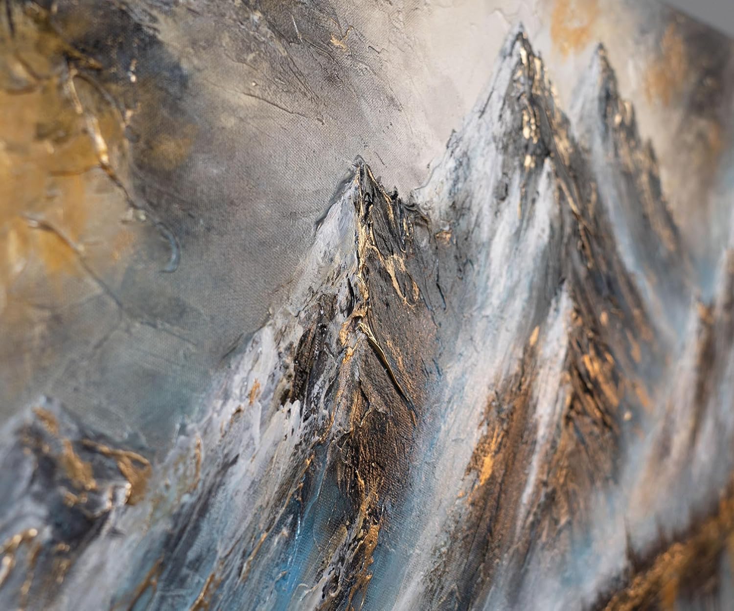 YS-Art Schöne Acryl Gemälde berge auf Leinwand handgemalt Wandbild Wohnzimmer modern Wohndekor Bilder Büro Landschaftsbilder acryl 115x50 cm