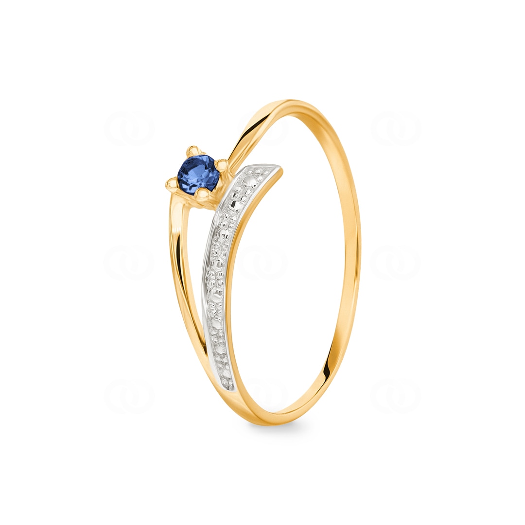 Damenring 750/18 K Gelbgold mit Saphir