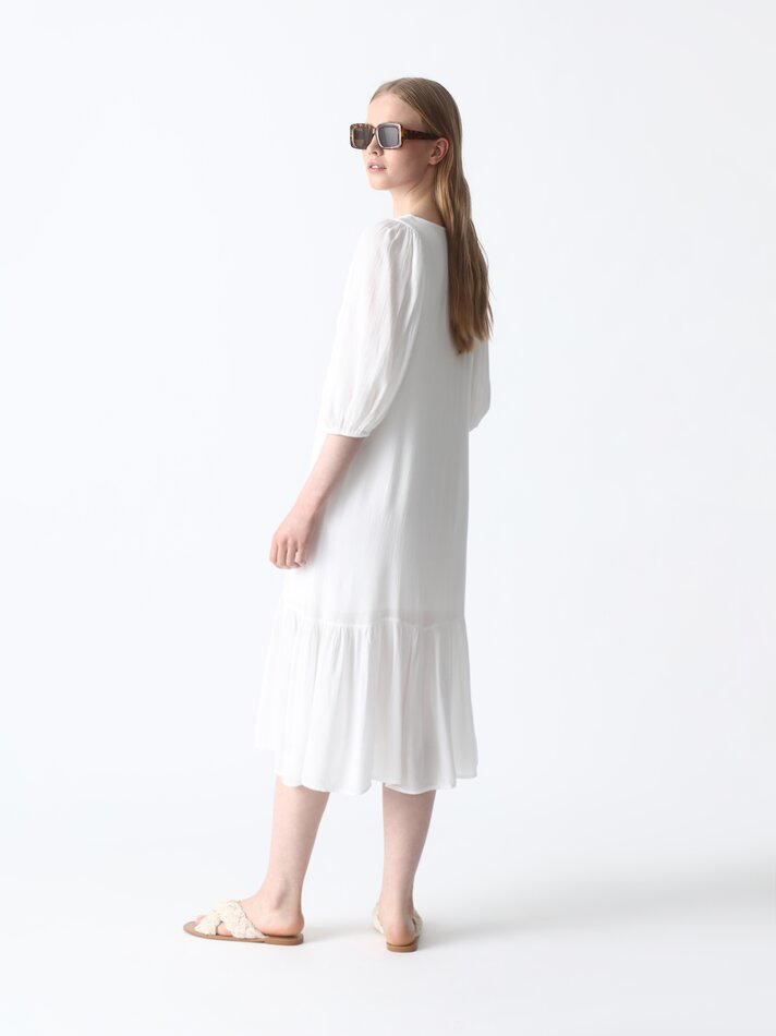 Vestido midi fluido - Branco