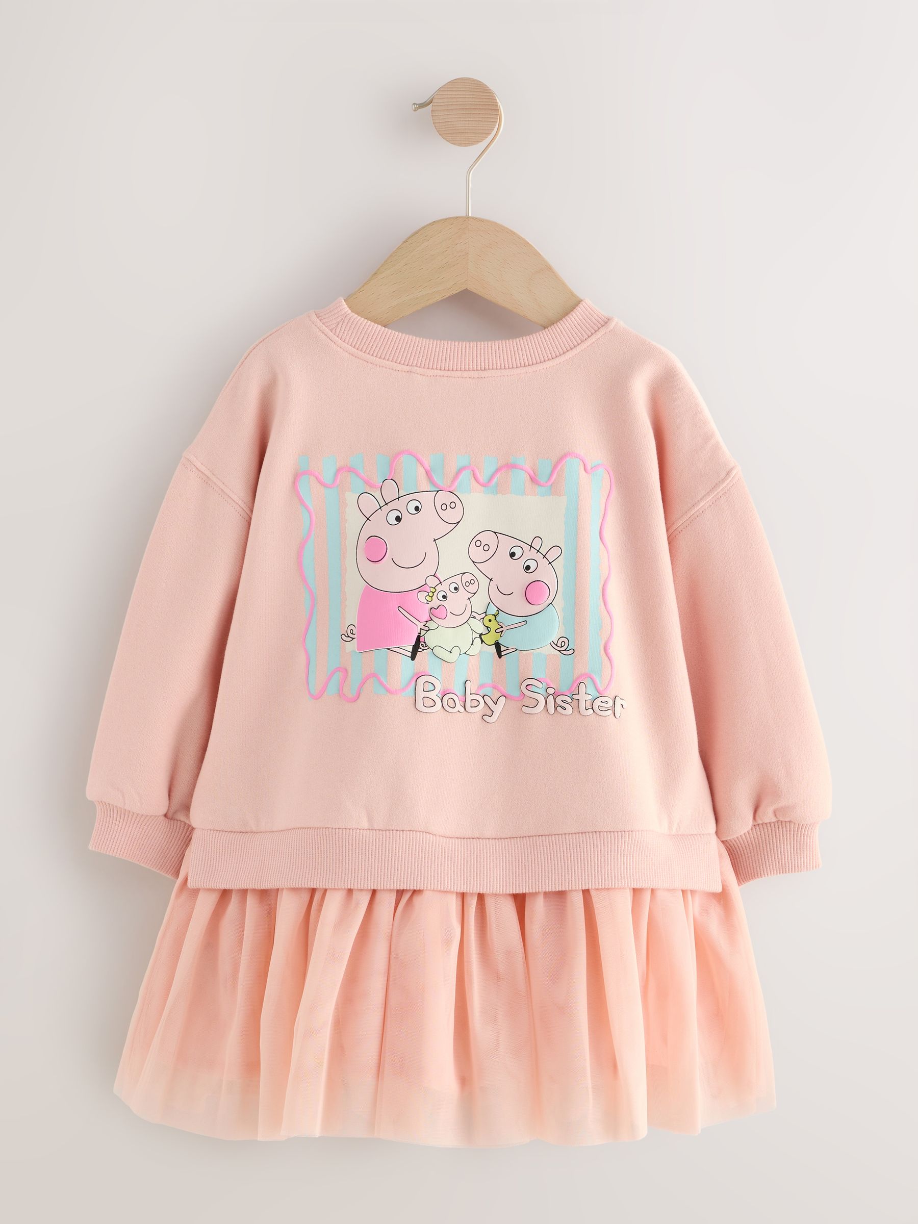 Roze - Peppa Pig & Evie Sweat Mesh Jurk (3mnd-7jr)