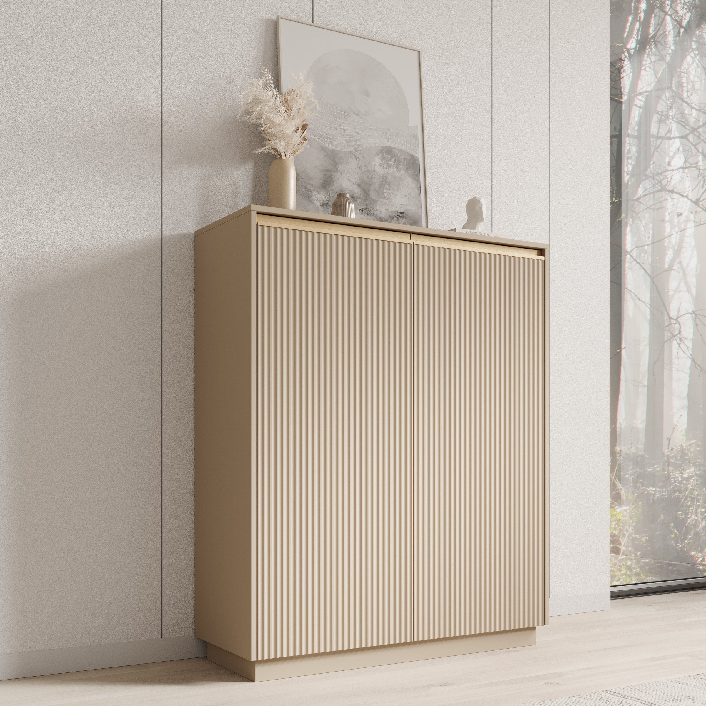 Meubella - Dressoir Remy 2 - Beige - 104 cm