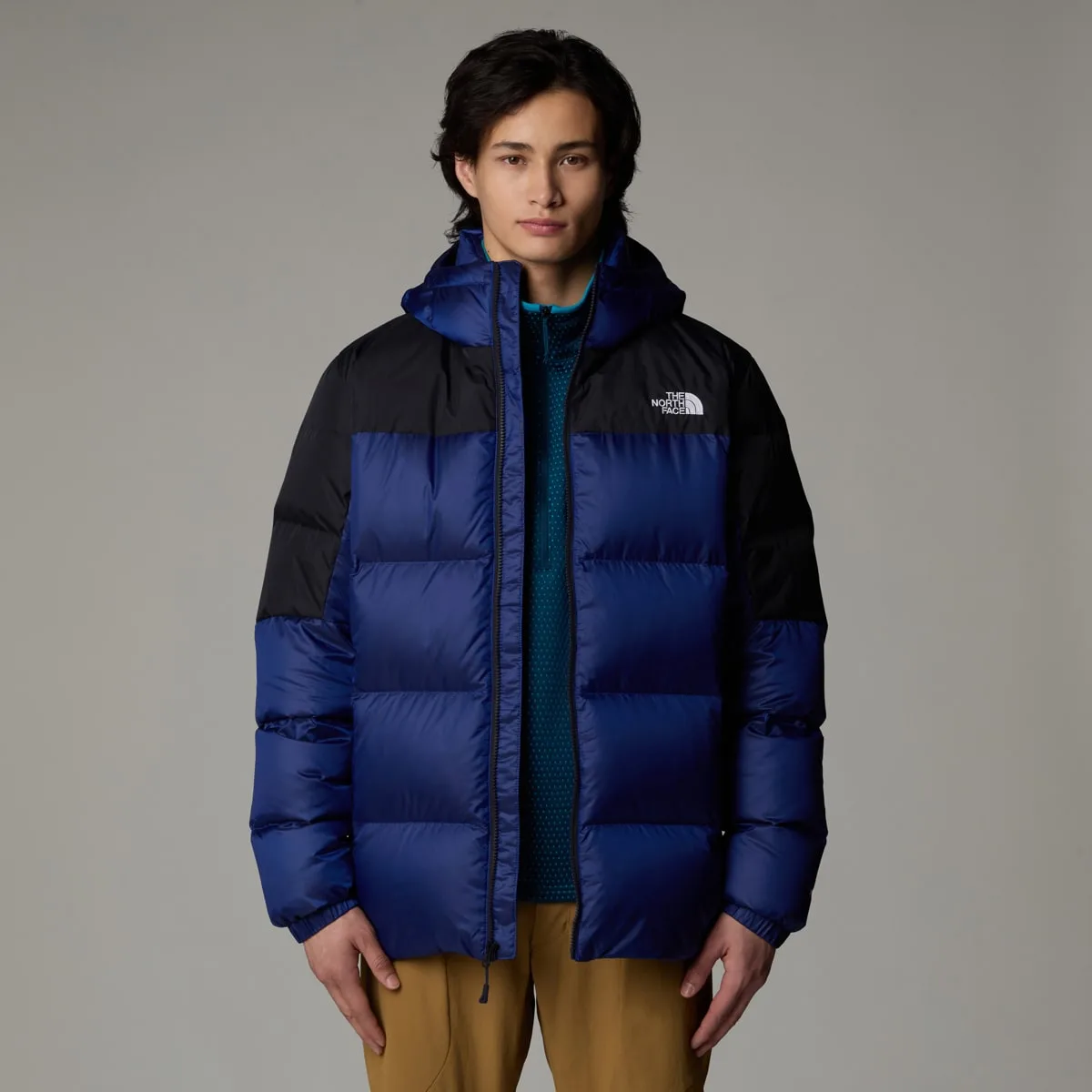 The North Face Men's Diablo Down Hoodie TNF Blue Black Heather/TNF Black
