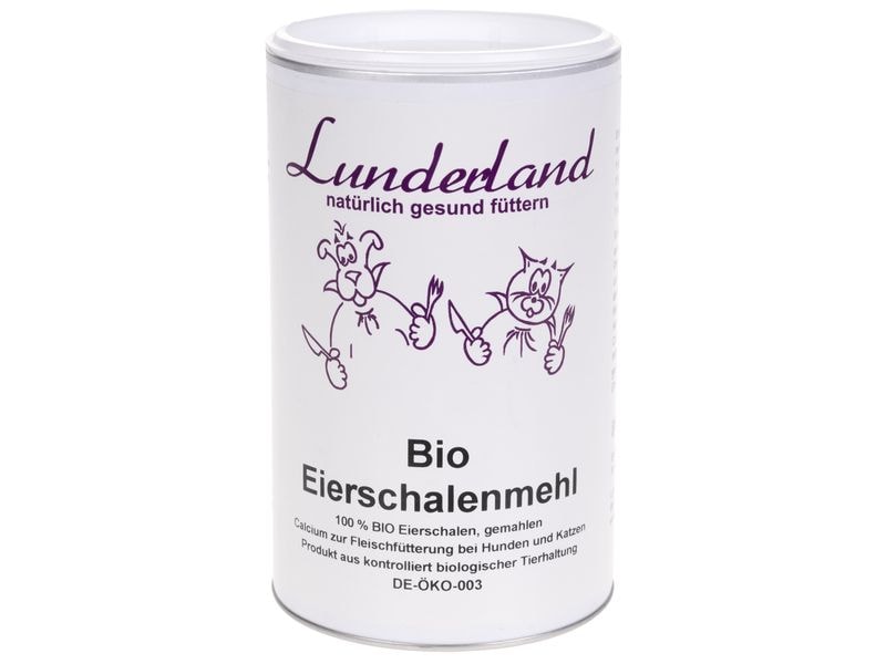 Lunderland Hunde-Nahrungsergänzung Bio-Eierschalenmehl, 800 Ergänzungsfuttermittel für Hunde und Katzen