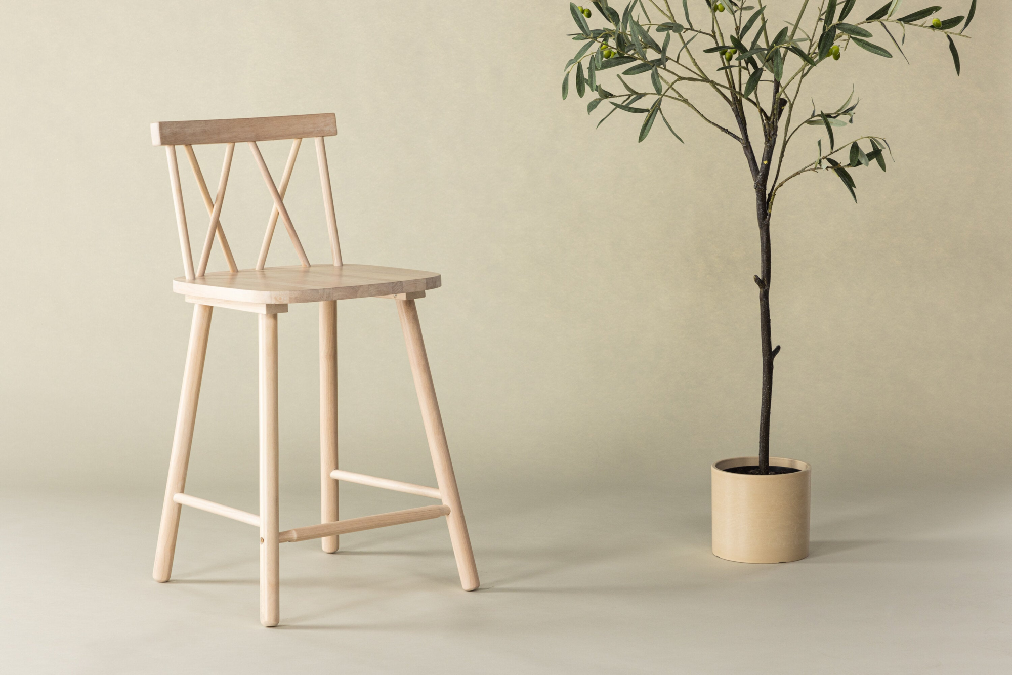 Kotiro Barkruk - Set van 2 - Licht Eiken