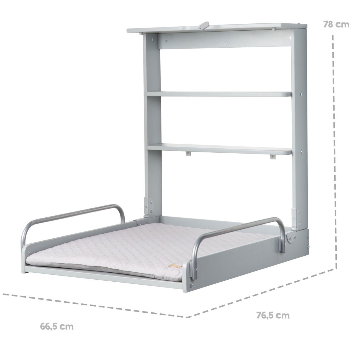 robaroba   Wandwickelregal mit Wickelauflage taupe