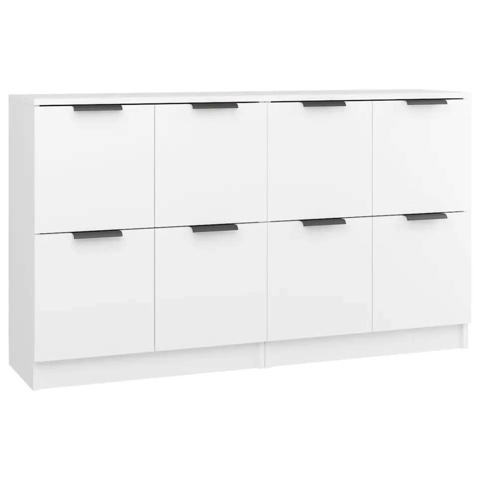 vidaXL - Dressoir - Wit - Bewerkt hout - 2 stuks