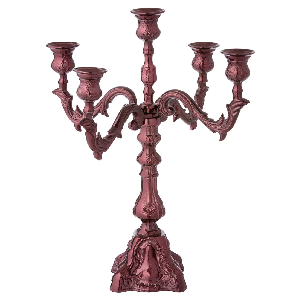 Bahne Interior  5 armet lysestage, bordeaux - H45 cm