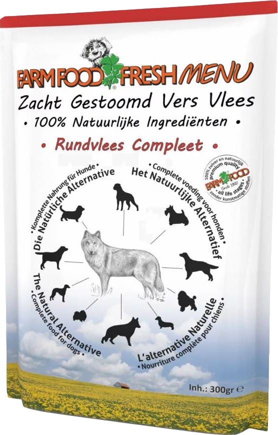 Fresh Menu hondenvoer Fresh Menu gestoomd rundvlees 300 g