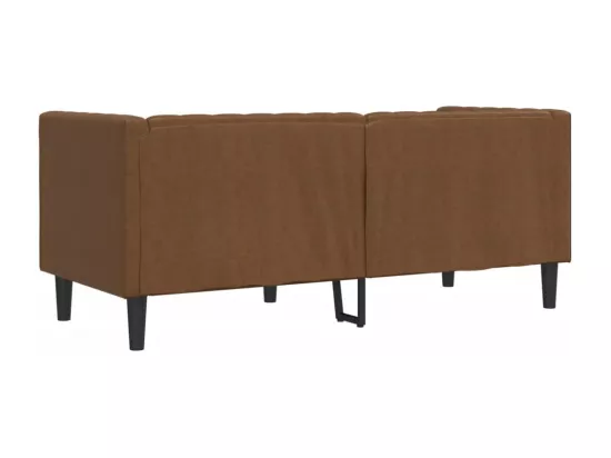 Canapé à 2 places Chesterfield marron similicuir daim