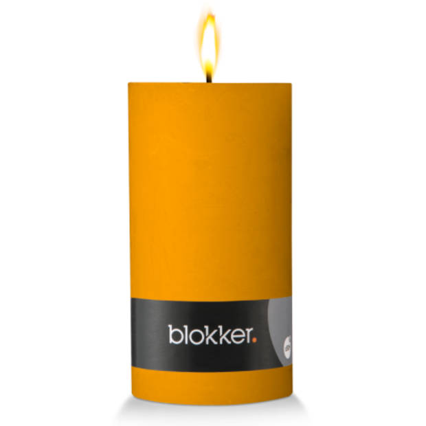 Blokker Rustieke Cilinderkaars - 7x13 cm - Okergeel