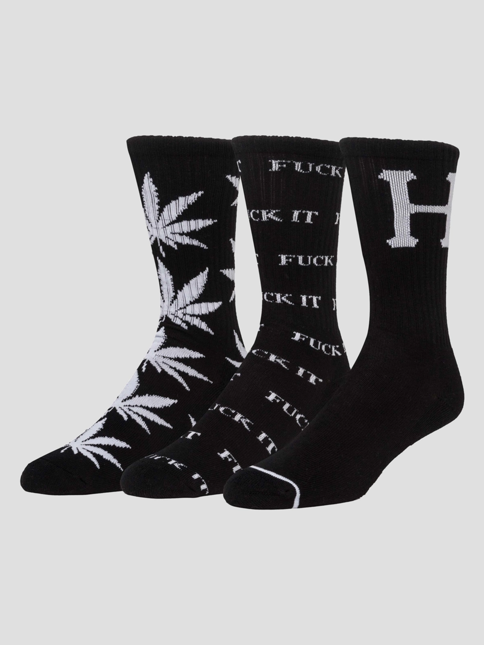 HUF Variety 3 Pack Socks black/white