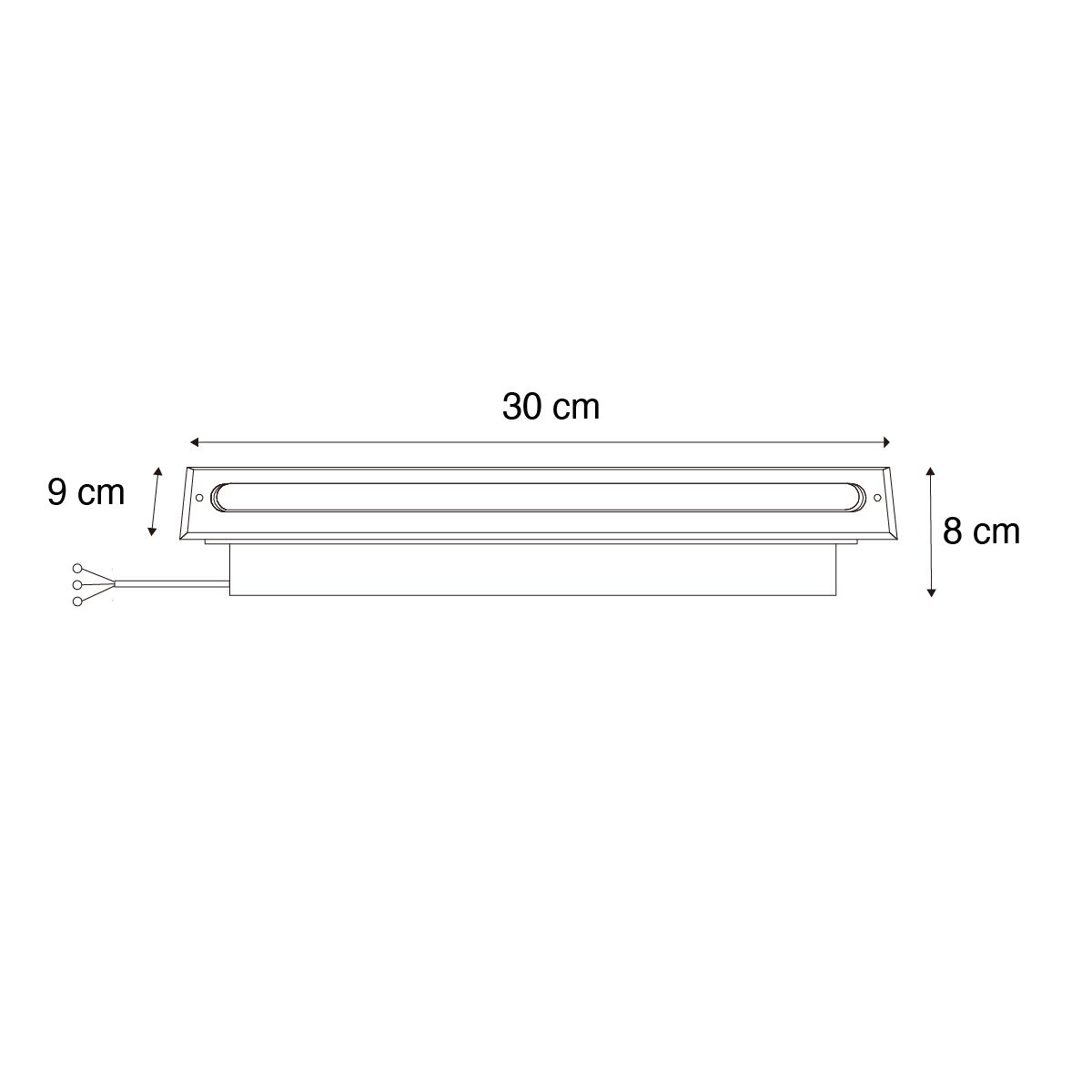 Moderne grondspot zwart 30 cm incl. LED IP65 - Eline