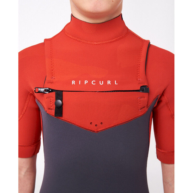 Dawn Patrol Chest Zip Short Sleeve 2/2 mm Wetsuit - Combinaison de surf enfant