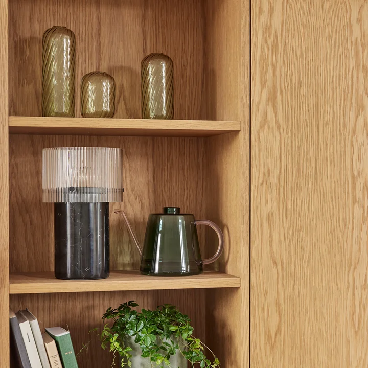 Hübsch Interior - Flora Giesskanne, 1 L, grün / bernstein