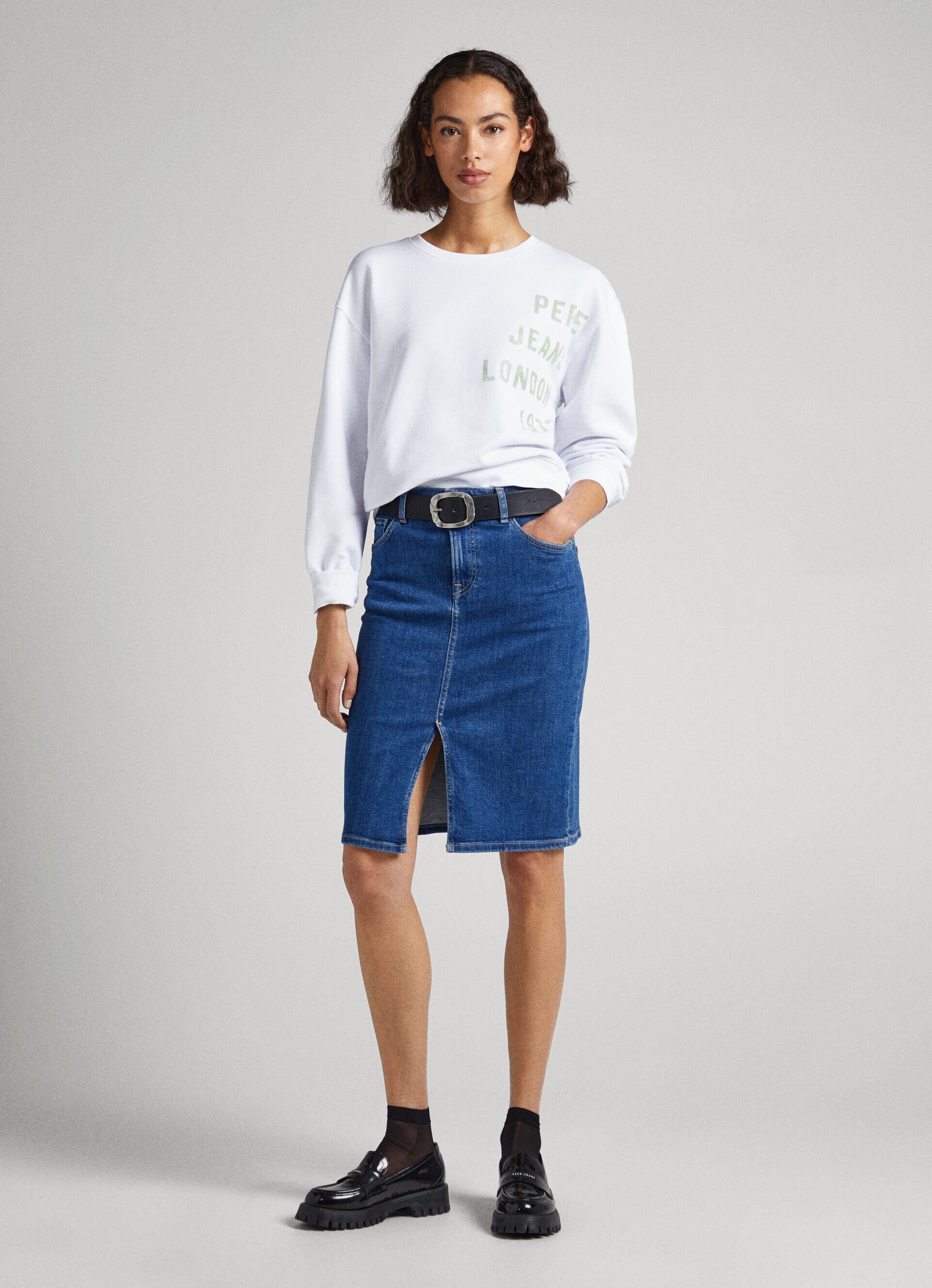 Moletom de algodão com logotipo estampado - branco