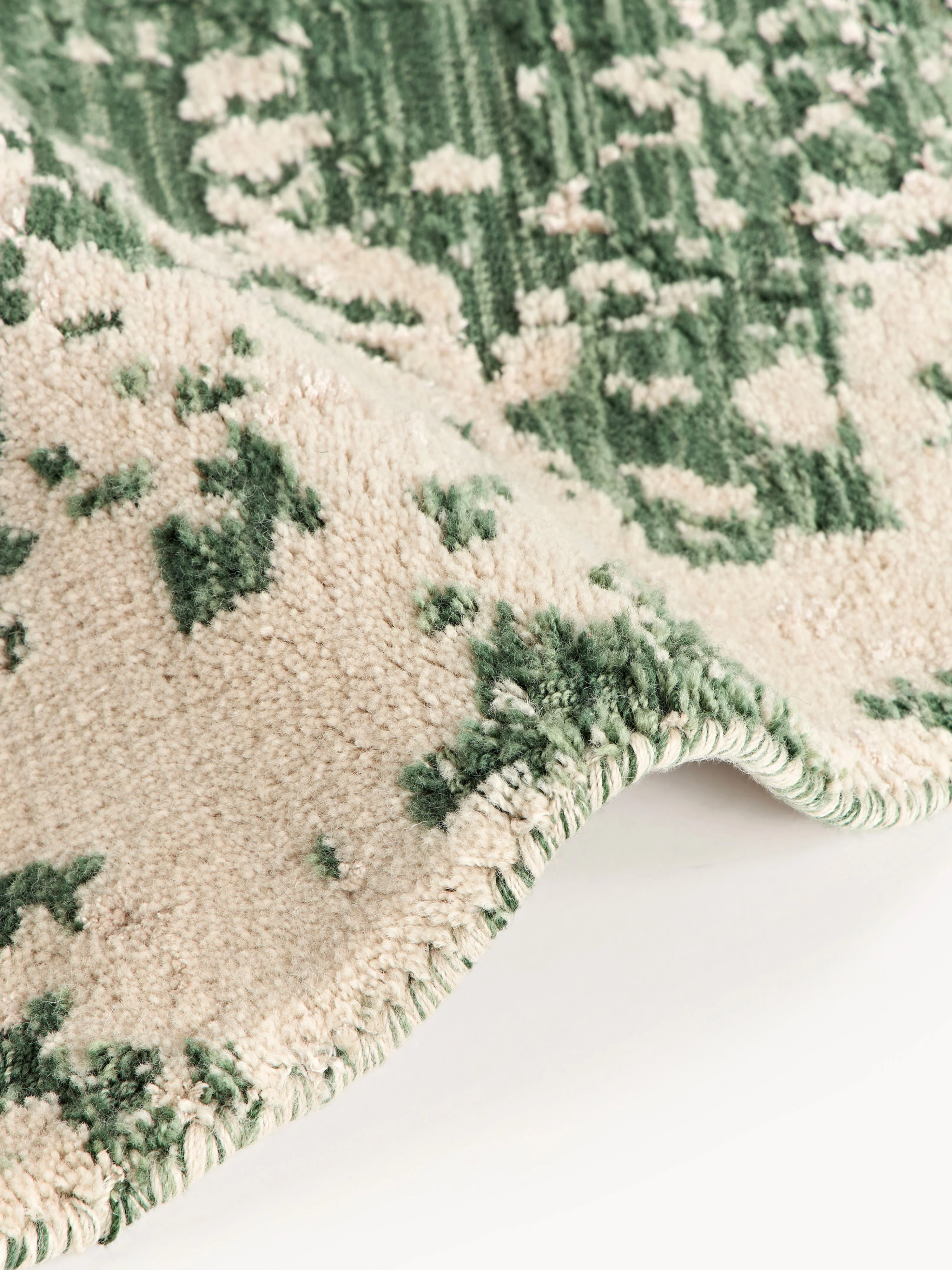 Rond wollen vloerkleed Cynthia met abstract patroon, handgeweven
