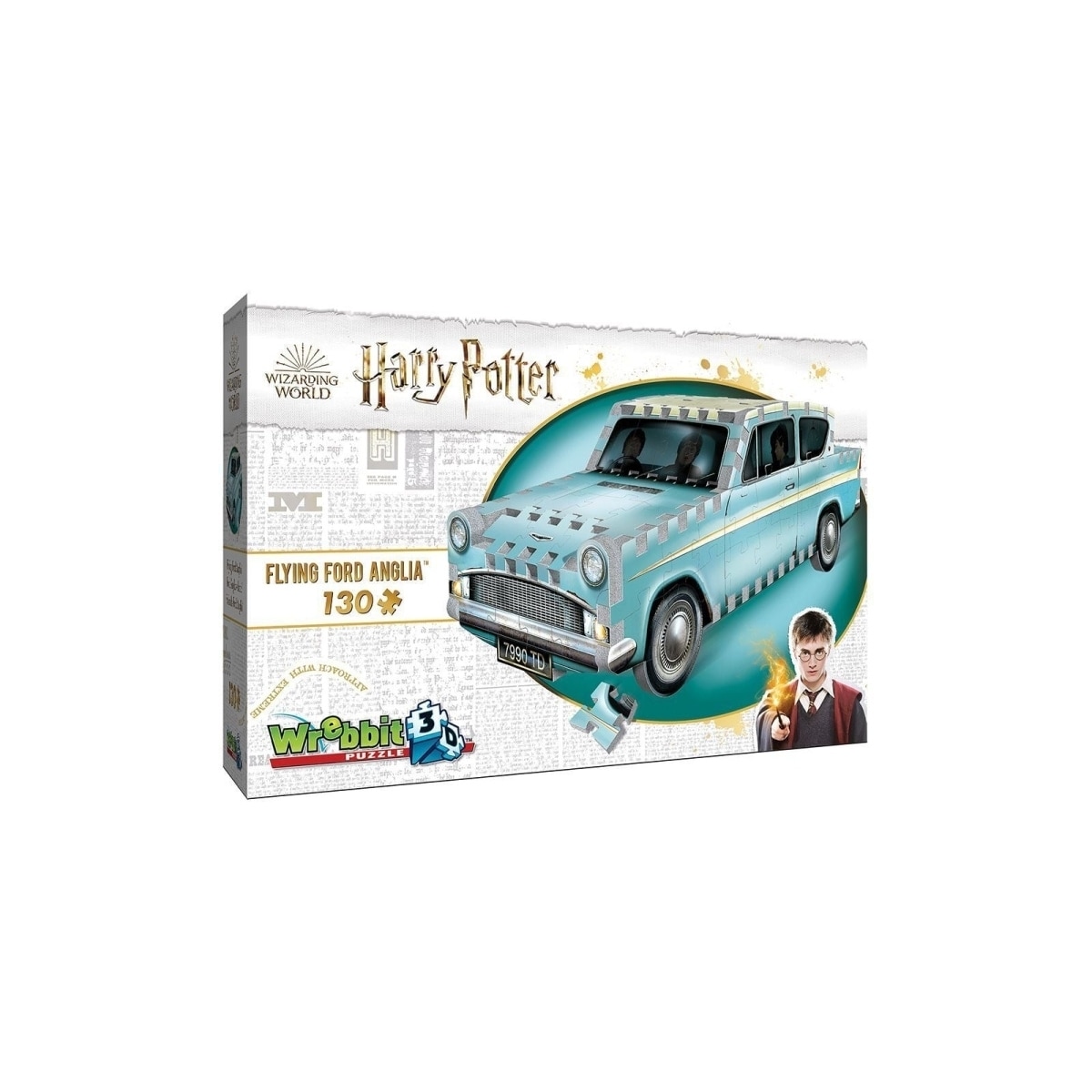 Wrebbit Flying Ford Anglia 3D-pussel, 130 bitar