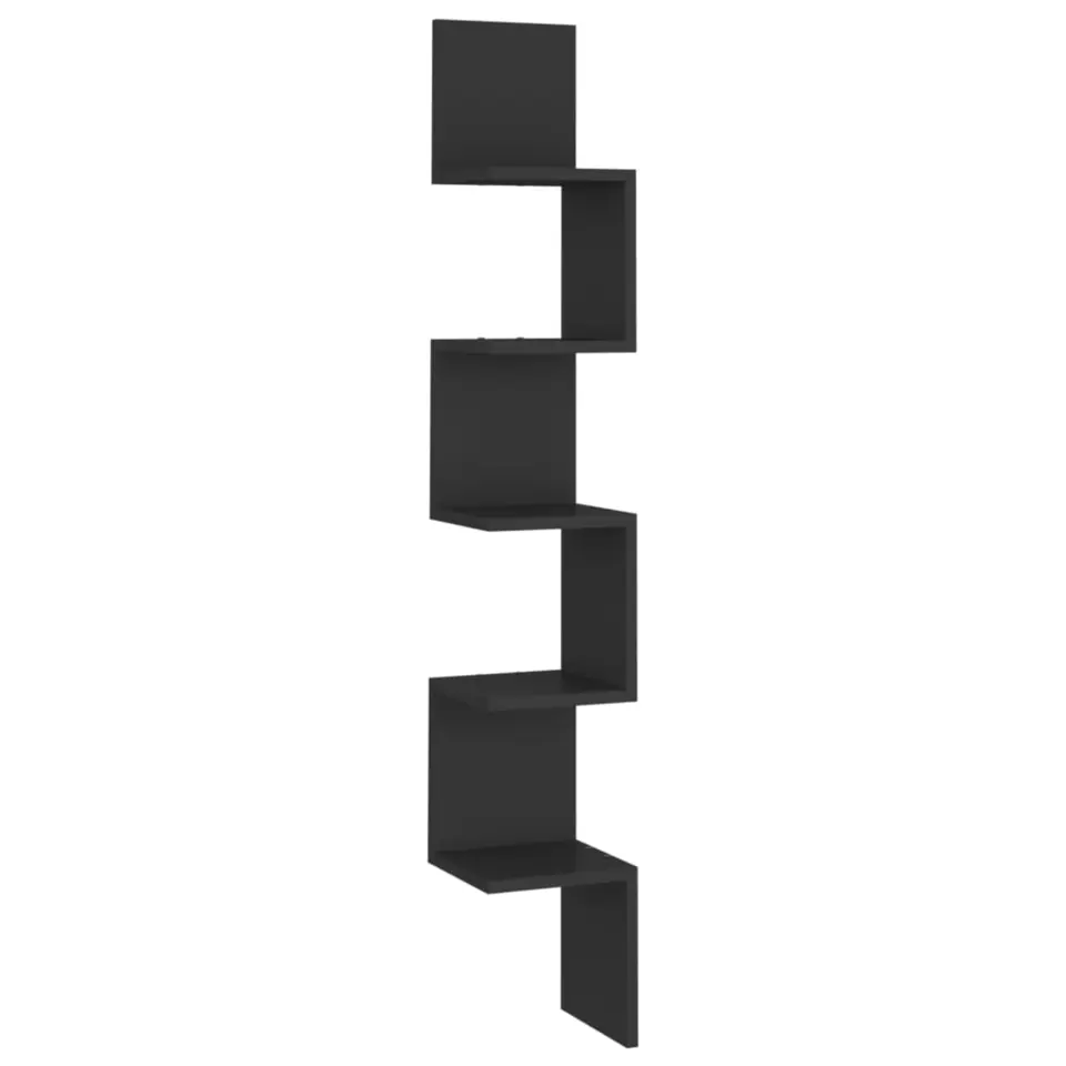 vidaXL - Plank - Zwart - Bewerkt hout - 20 x 20 x 127.5 cm