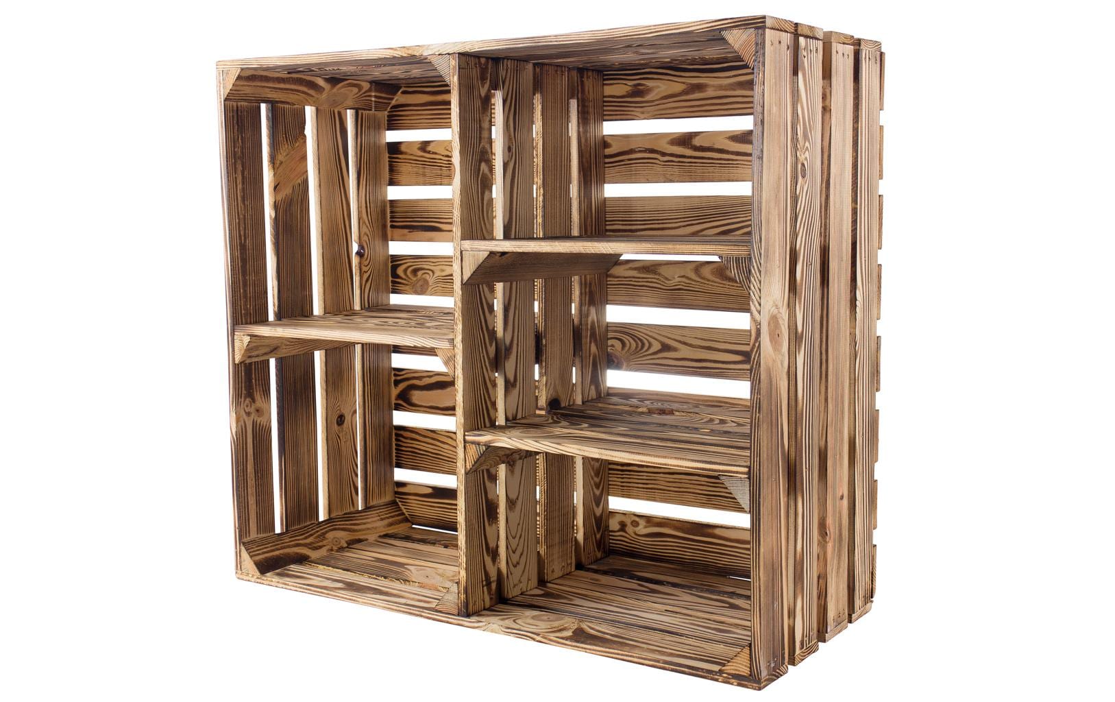 Regal Vintage geflammt 77 x 68 cmRegal im Holzharassen Stil