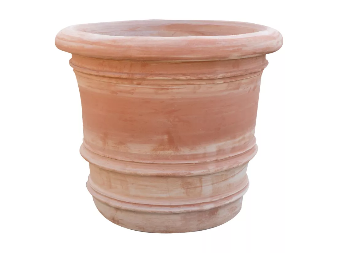 BISCOTTINI Vase - Finition Terre Cuite - Pot de Fleurs - Jardinière - Vase de Jardin - Extérieur - Terrasse - Balcon - 50x50x44 cm