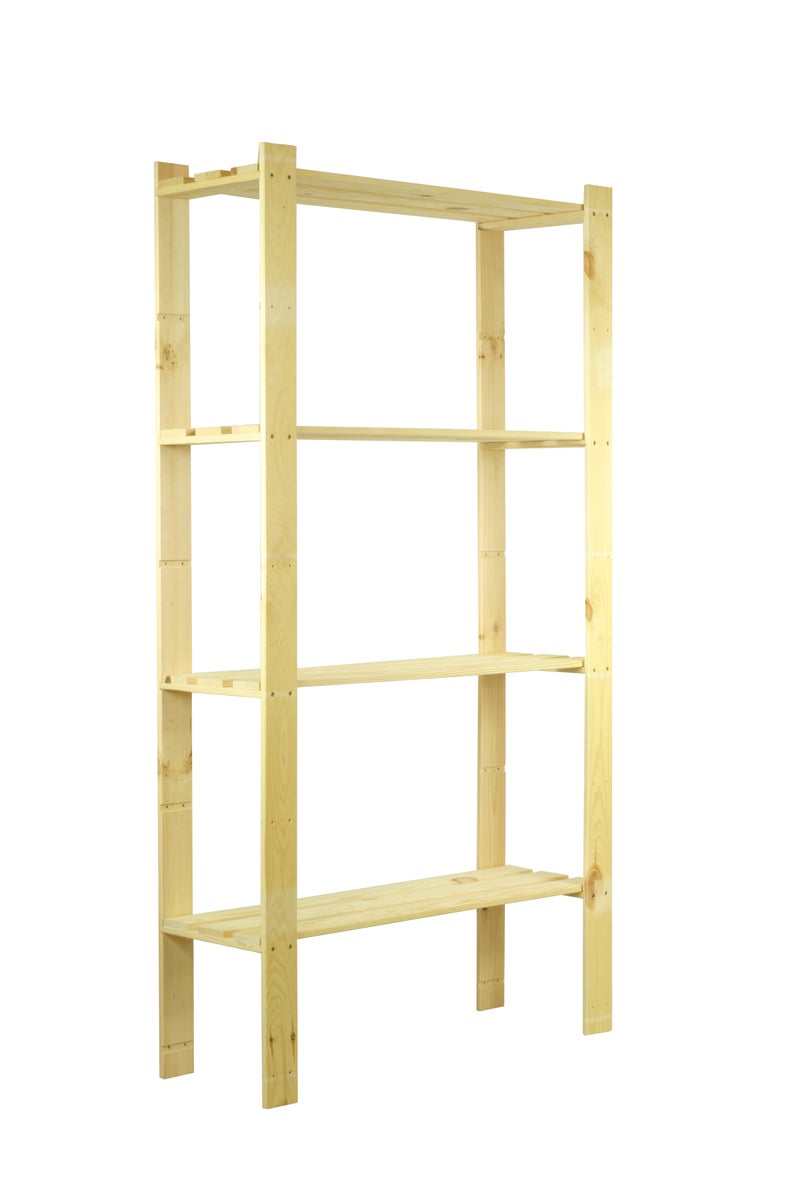 PROREGAL Pinepeak Houten Plank HxBxD 150 x 80 x 28 cm 4 Planken 1,2 cm Dik Dennenhout Natuurlijk
