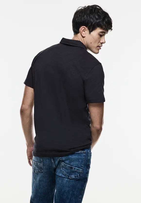 Slub Jersey Poloshirt - deep blue