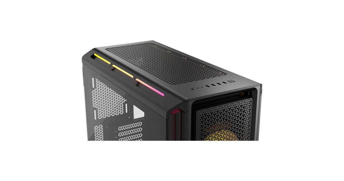 CorsairiCUE LINK 5000T LX RGB midi tower behuizing  (Zwart | 4x USB-A | 1x USB-C | RGB | Tempered Glass)