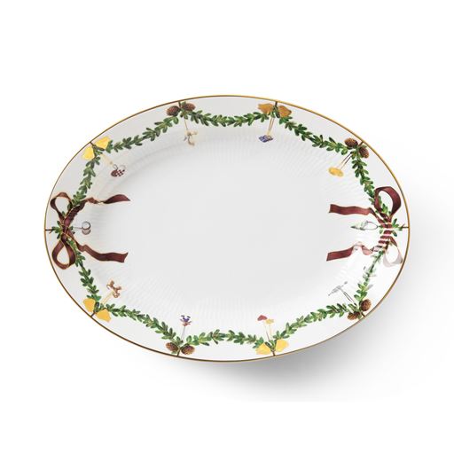 Royal Copenhagen Stjerne Riflet Jul Fad, 25,5x34 cm