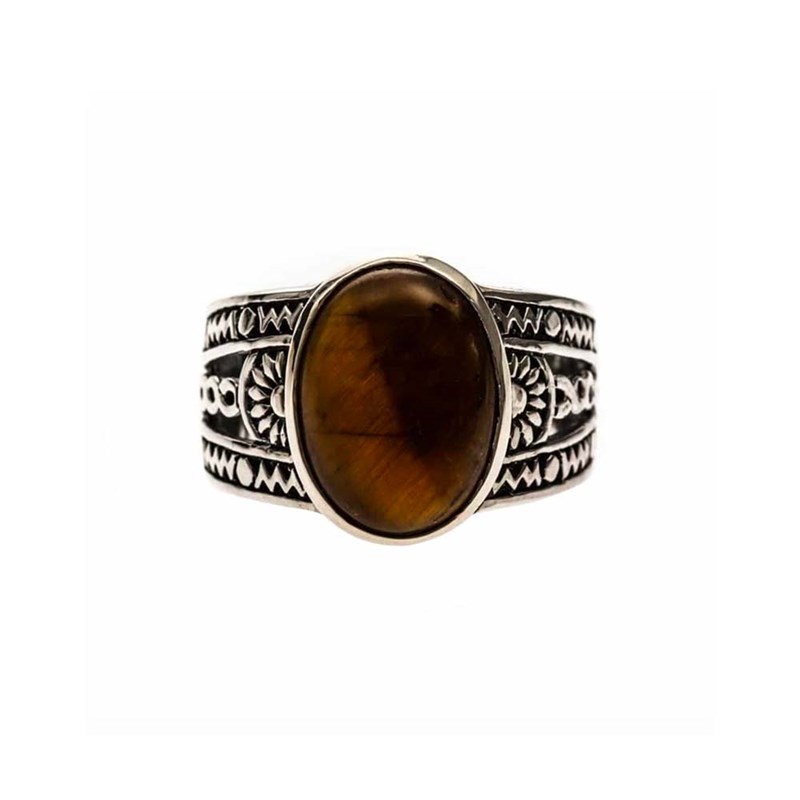 Bague Homme Argent Ethnique oeil De Tigre