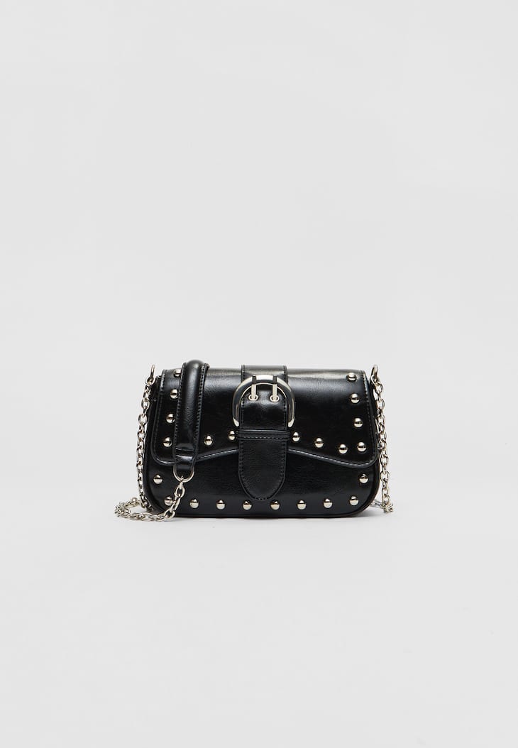 Bolsa transversal com tachas