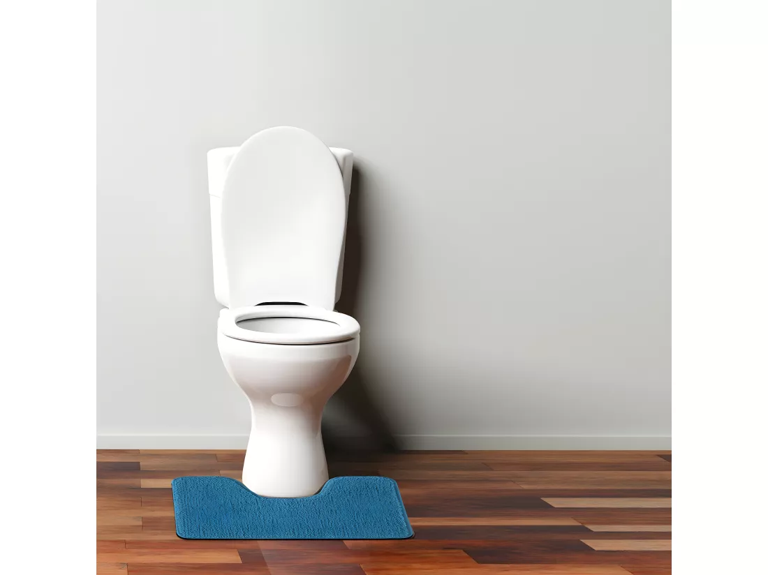 Tapis de toilette uni en polyester pacifique 50x40cm