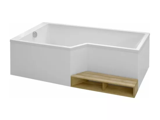 Baignoire bain douche 170 x 90 cm JACOB DELAFON Neo blanc mat gauche