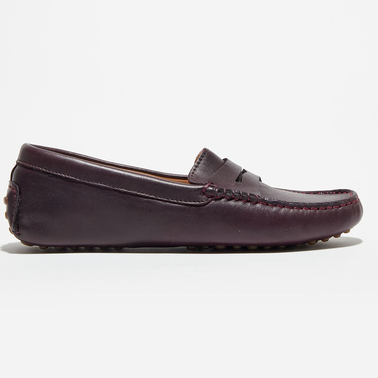 Loafers Mocassins en Cuir Lisse Elya  prune