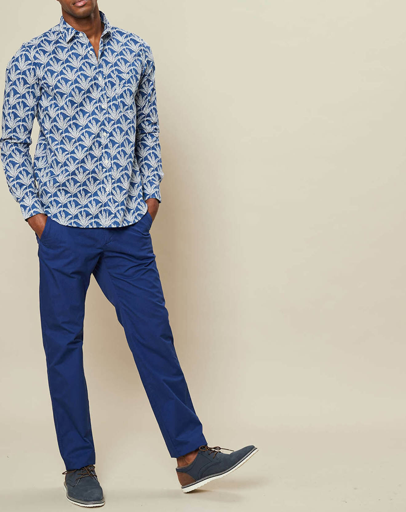 Hartford Chemise slim Storm imprimée blanc/bleu