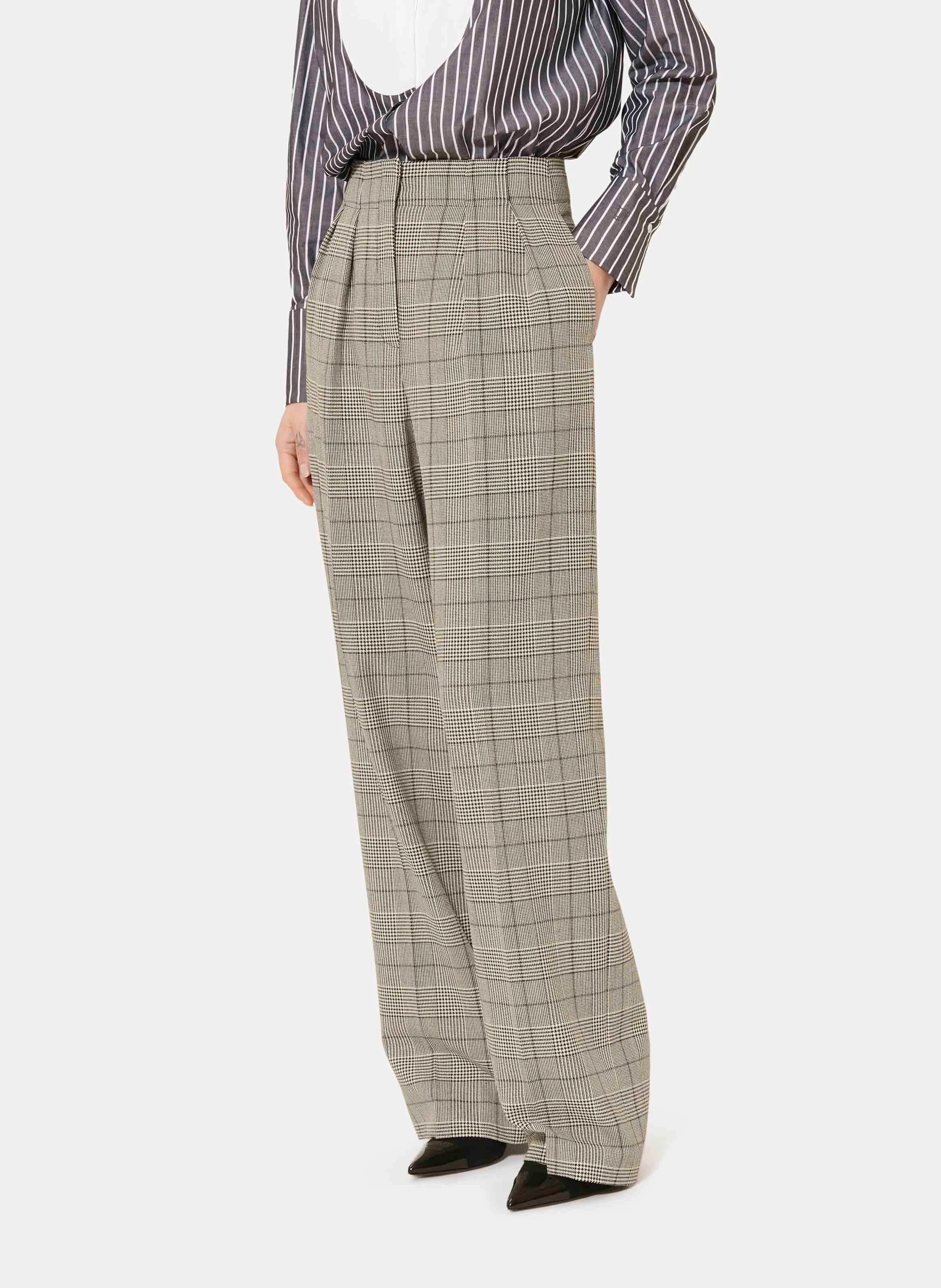 PARIGI - Pantalon palazzo imprimé| Noir